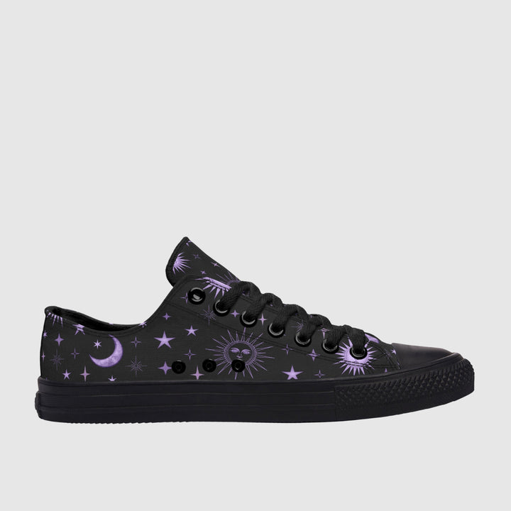Vintage Celestial Sun and Moon Low Tops - The Pagan Grimoire