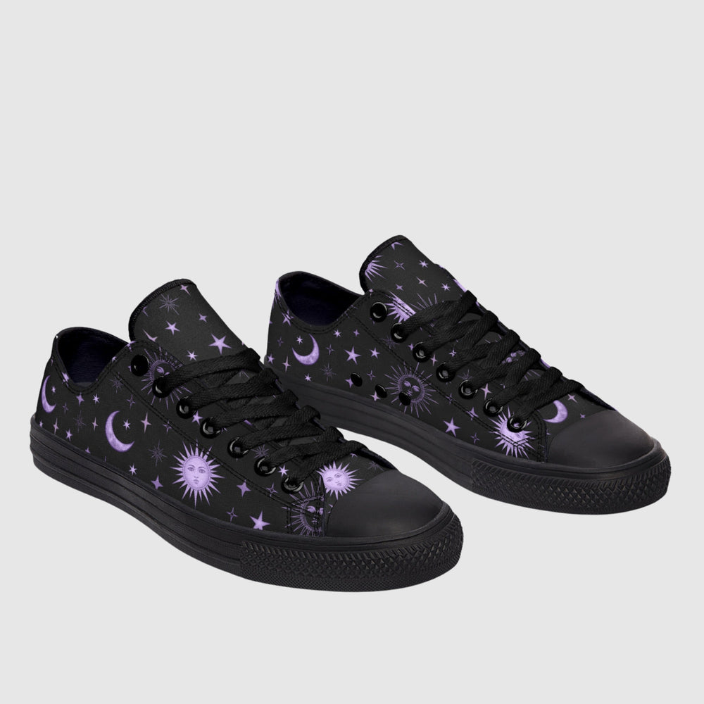 Vintage Celestial Sun and Moon Low Tops - The Pagan Grimoire
