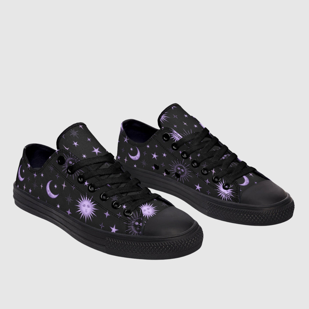 Vintage Celestial Sun and Moon Low Tops - The Pagan Grimoire
