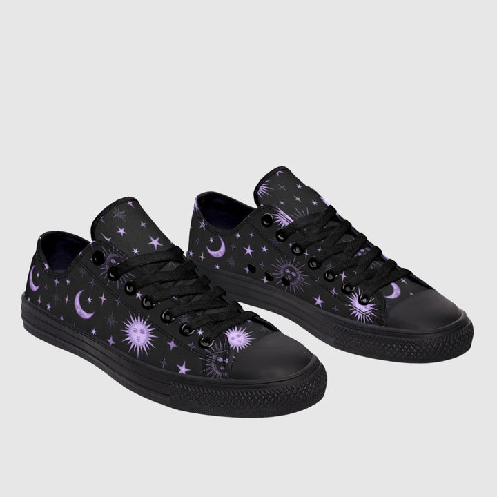 Vintage Celestial Sun and Moon Low Tops - The Pagan Grimoire