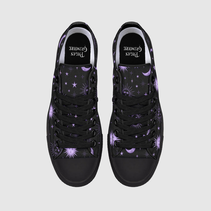 Vintage Celestial Sun and Moon Low Tops - The Pagan Grimoire