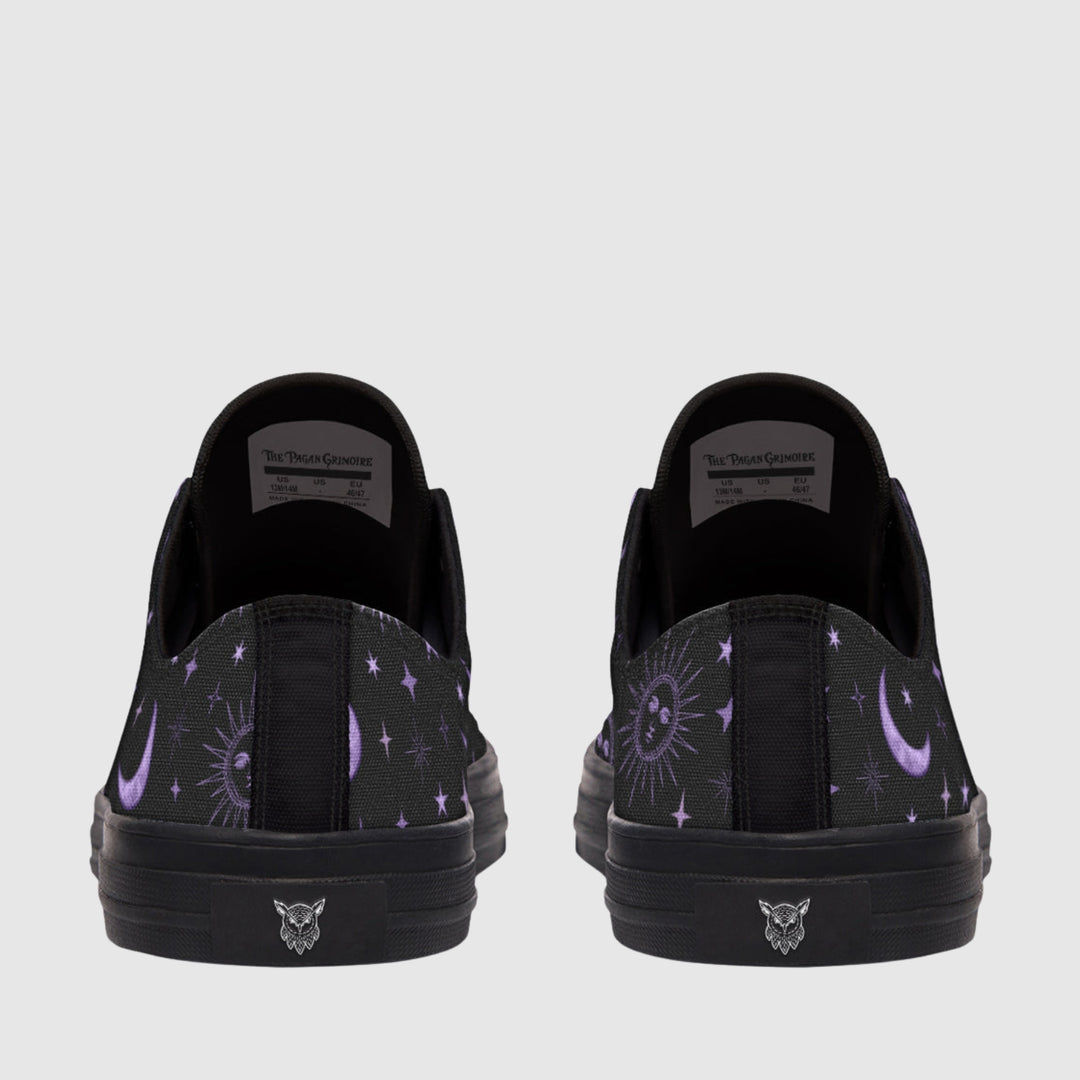 Vintage Celestial Sun and Moon Low Tops - The Pagan Grimoire