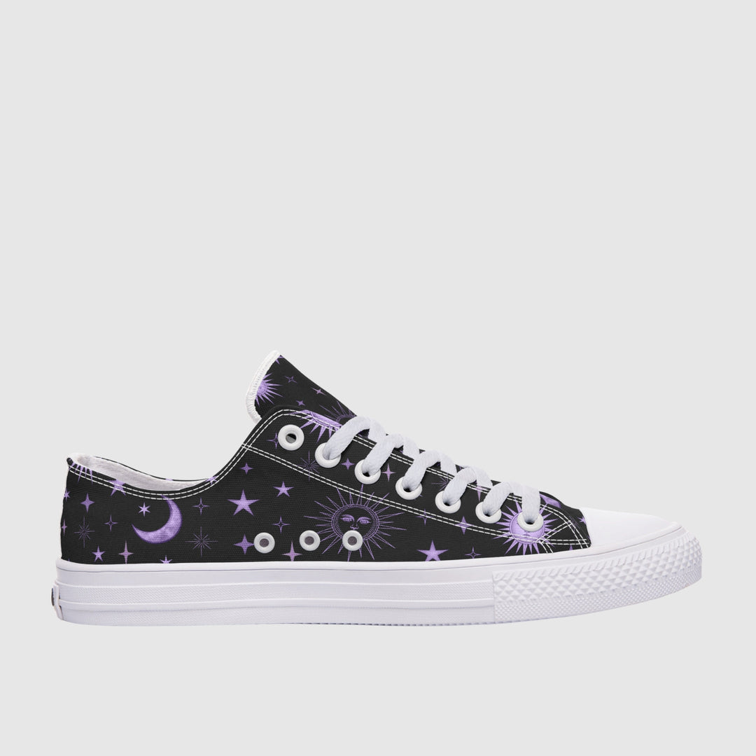 Vintage Celestial Sun and Moon Low Tops - The Pagan Grimoire