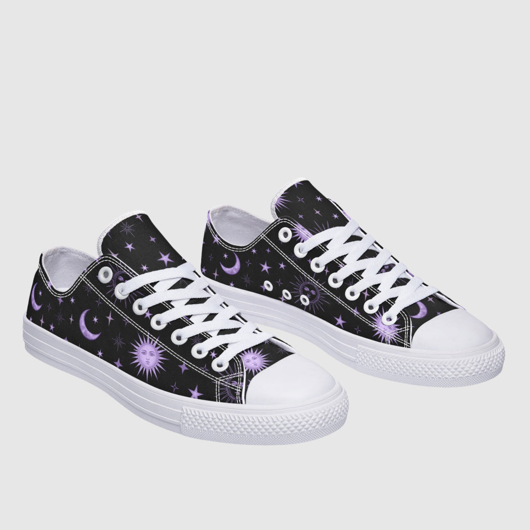 Vintage Celestial Sun and Moon Low Tops - The Pagan Grimoire