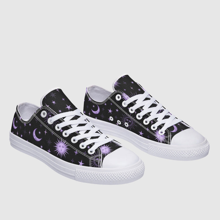 Vintage Celestial Sun and Moon Low Tops - The Pagan Grimoire