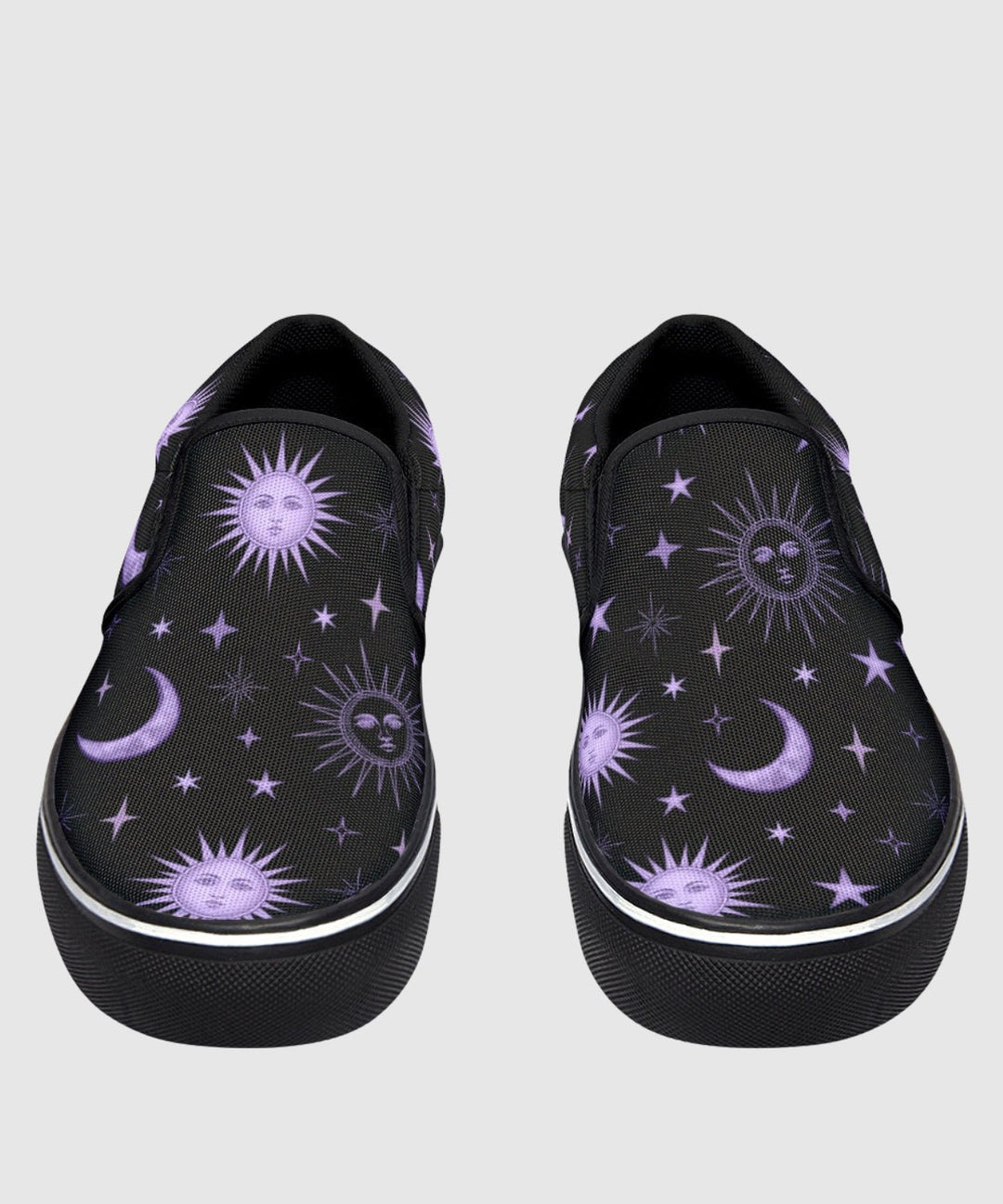 Vintage Celestial Sun and Moon Slip On Shoes - The Pagan Grimoire