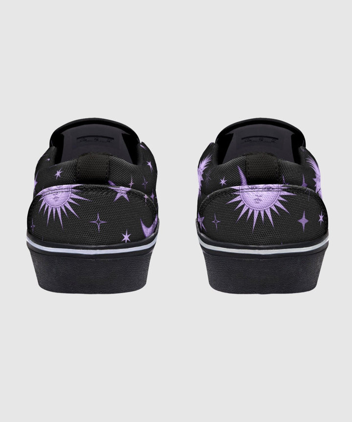 Vintage Celestial Sun and Moon Slip On Shoes - The Pagan Grimoire