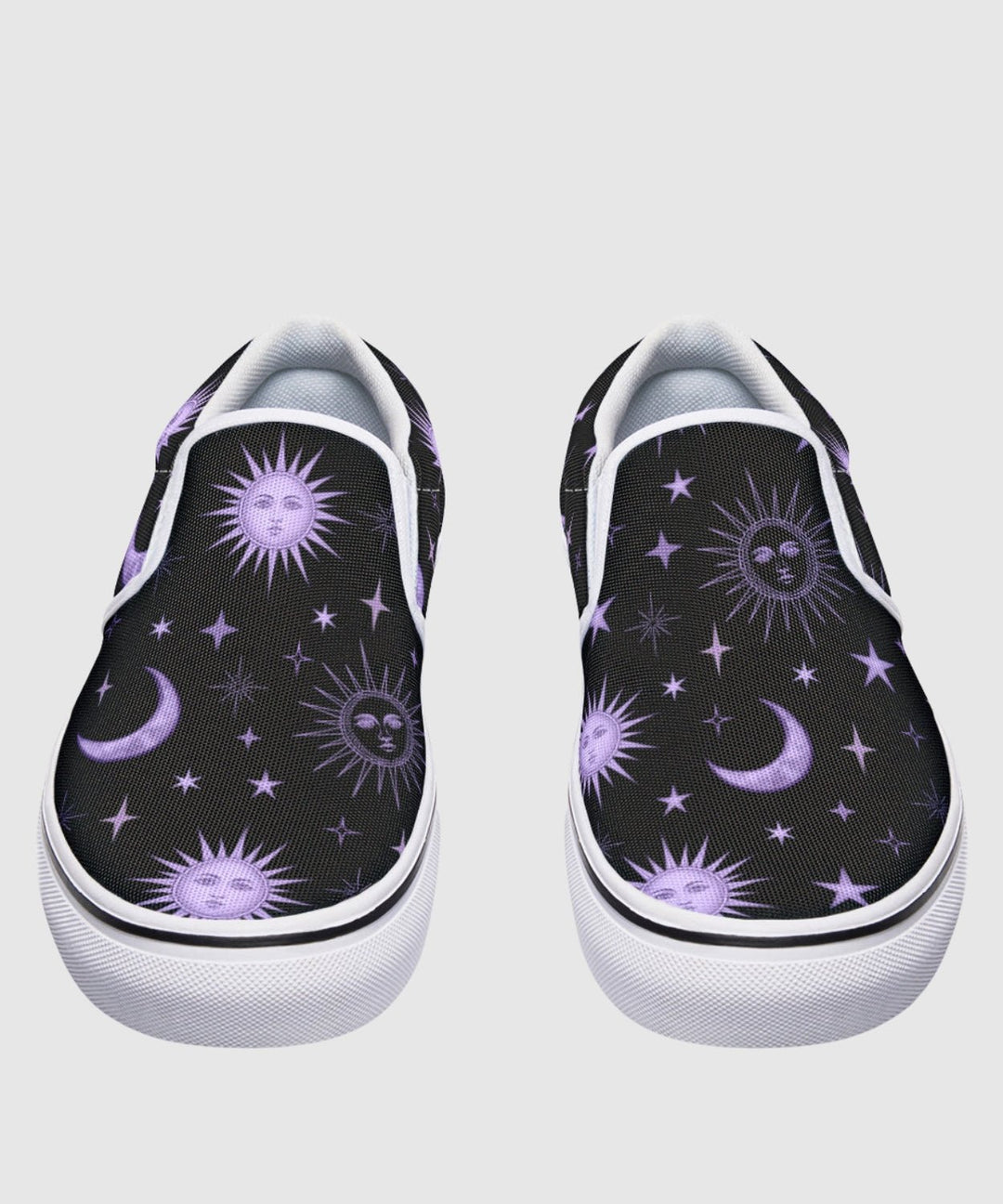 Vintage Celestial Sun and Moon Slip On Shoes - The Pagan Grimoire