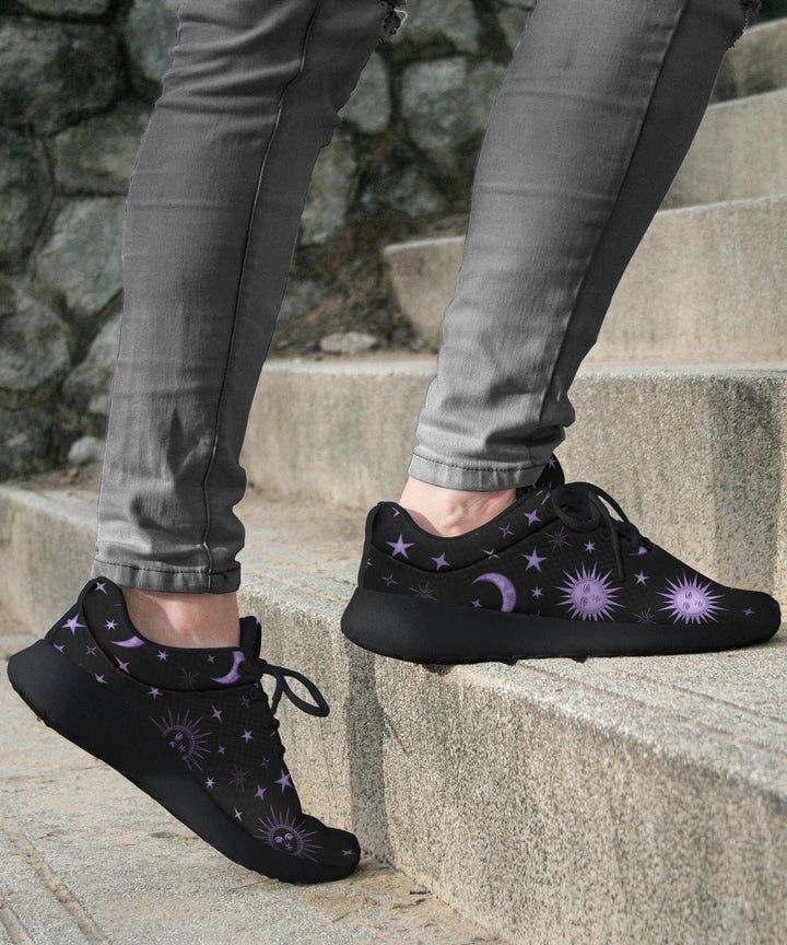 Vintage Celestial Sun and Moon Sneakers - The Pagan Grimoire