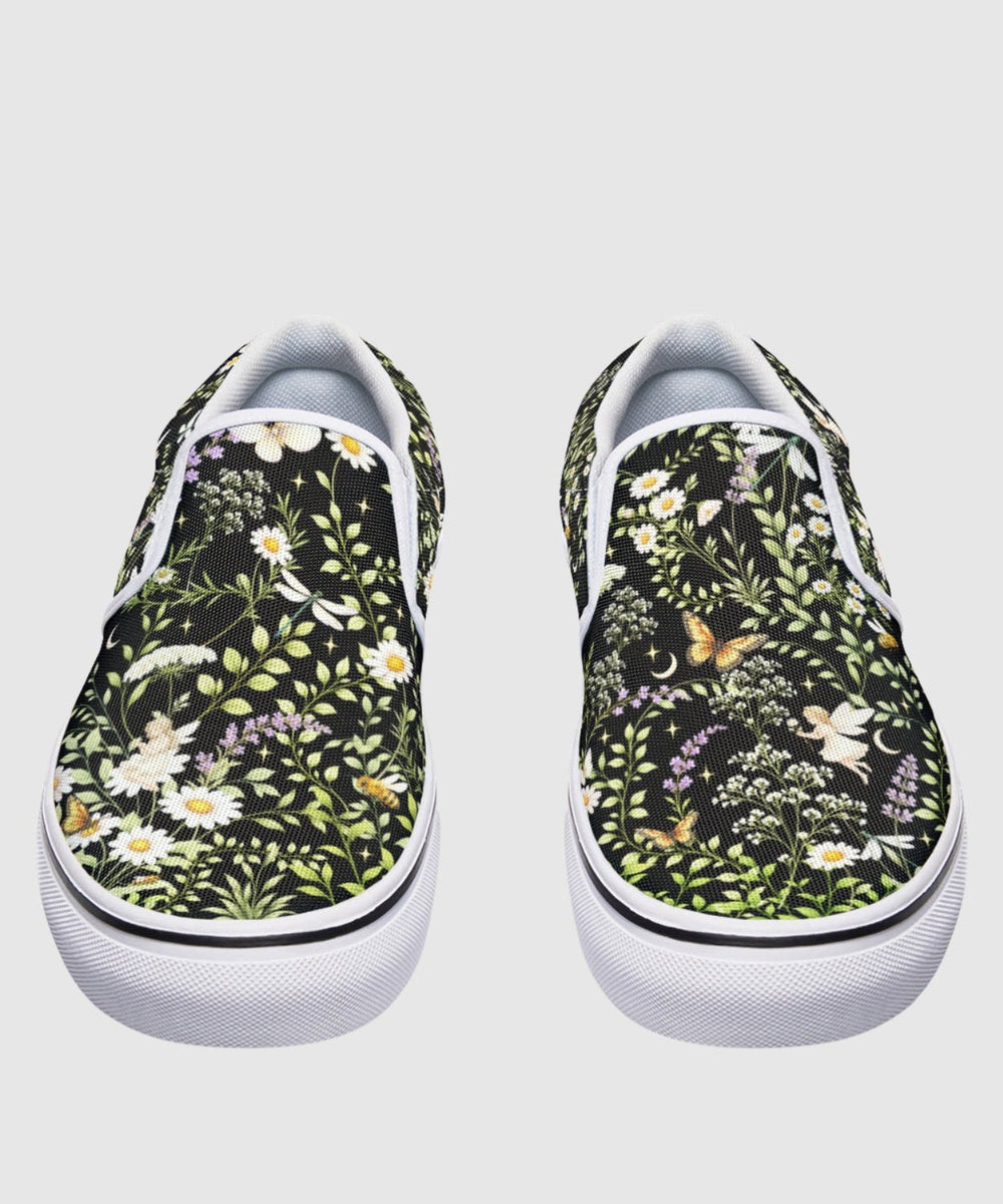 Wildflowers Slip On Shoes - The Pagan Grimoire