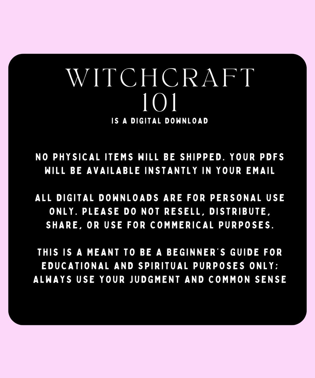 Witchcraft 101 Guide Details