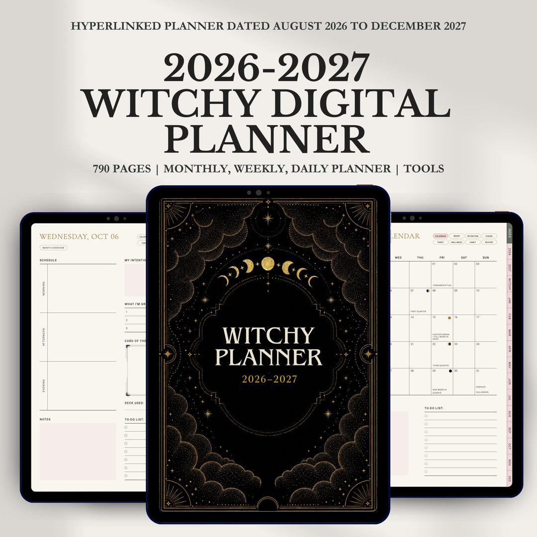 2026-2027 Witchy Digital Planner - The Pagan Grimoire