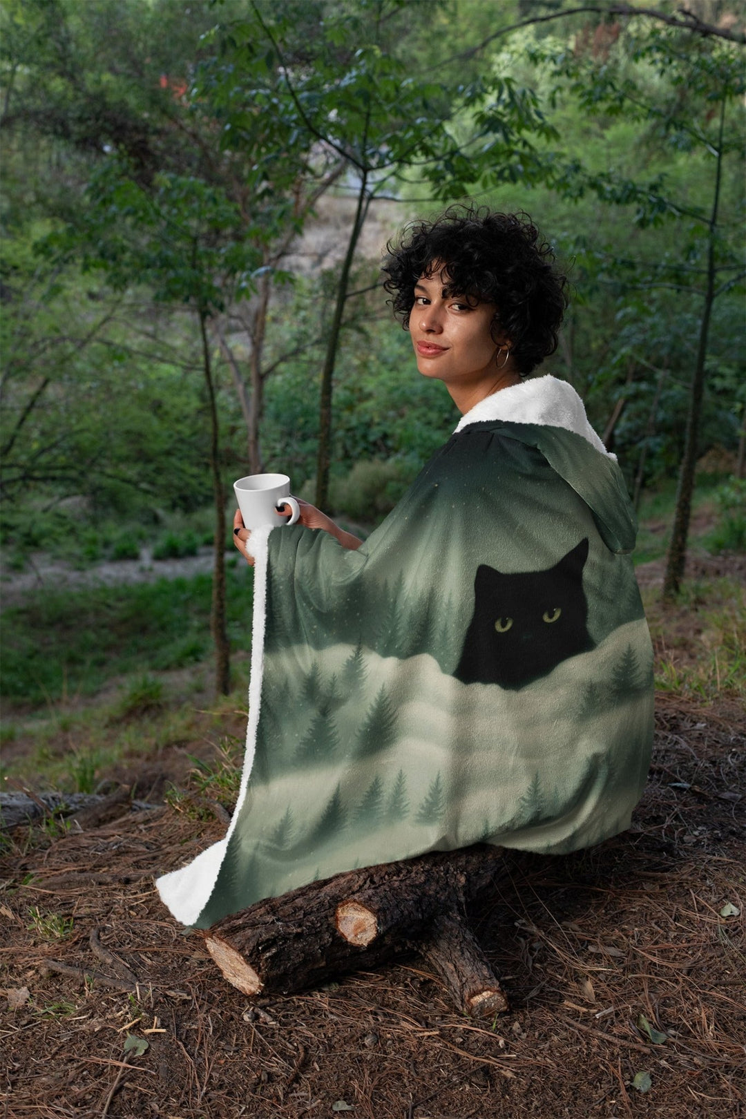 Yule Cat Hooded Blanket - The Pagan Grimoire
