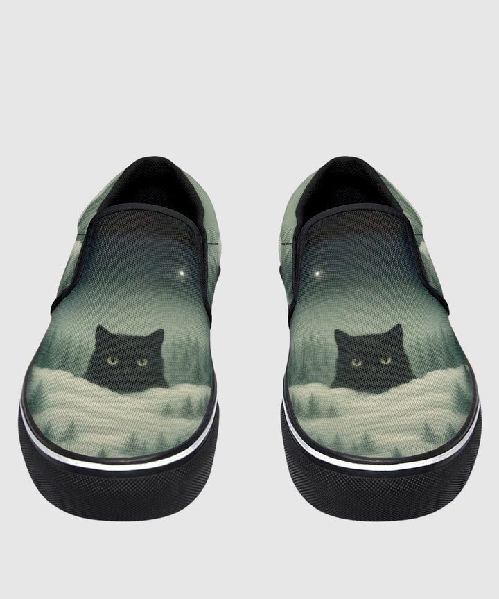 Yule Cat Slip - On Shoes - The Pagan Grimoire