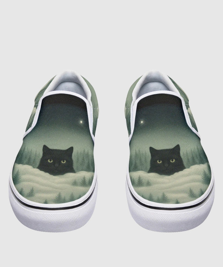 Yule Cat Slip - On Shoes - The Pagan Grimoire