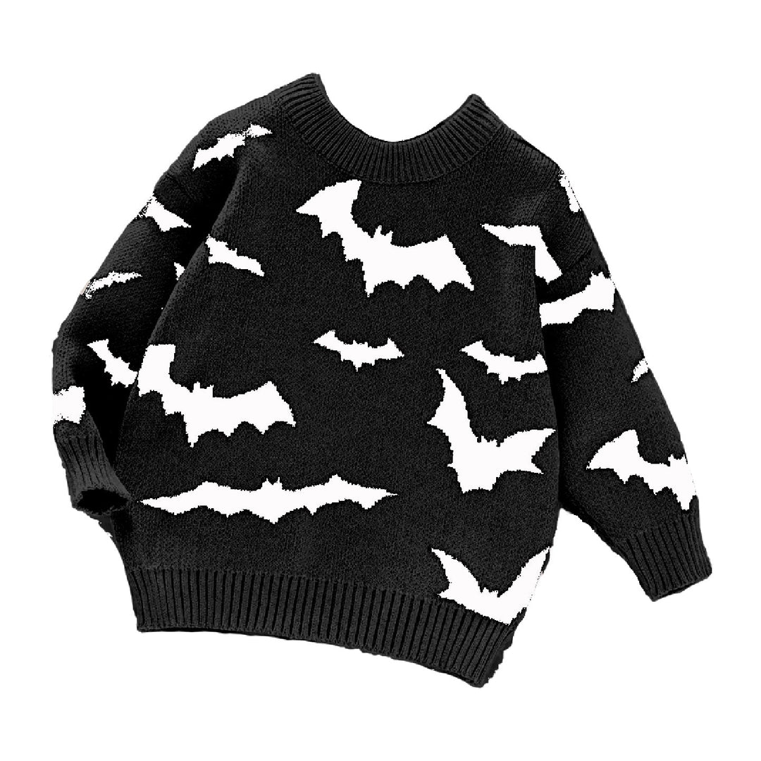Black & White Bat Sweater - The Pagan Grimoire