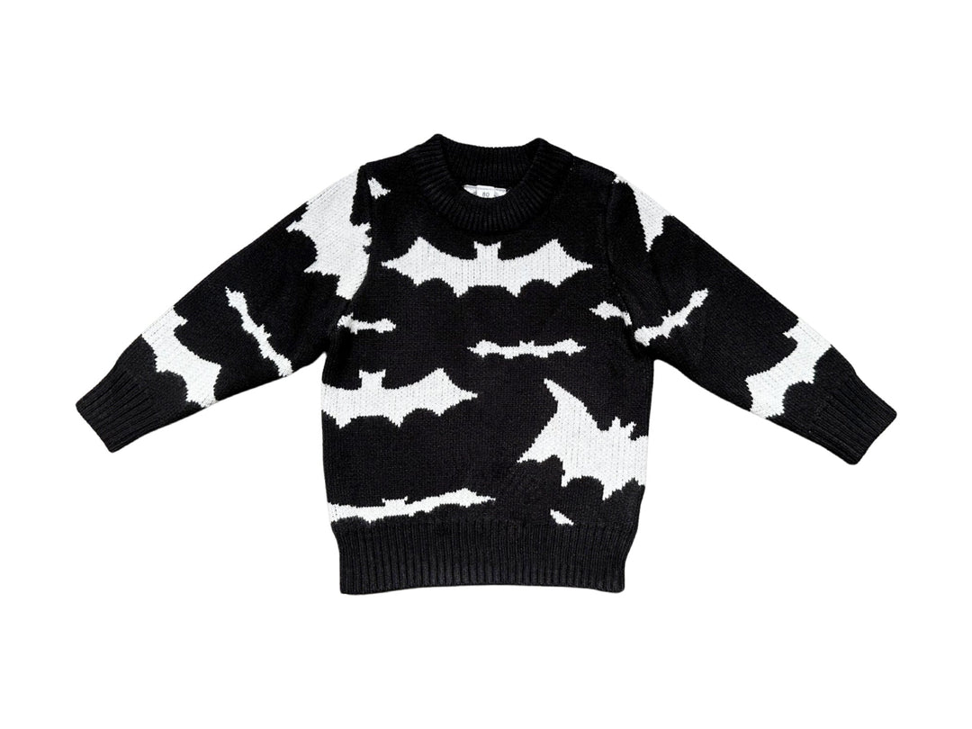 Black & White Bat Sweater - The Pagan Grimoire