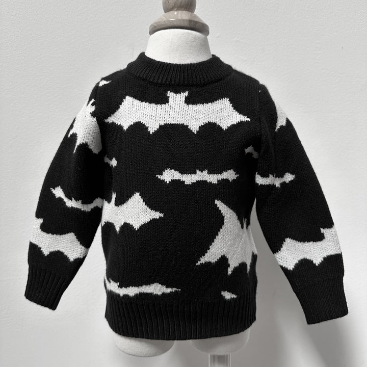 Black & White Bat Sweater - The Pagan Grimoire