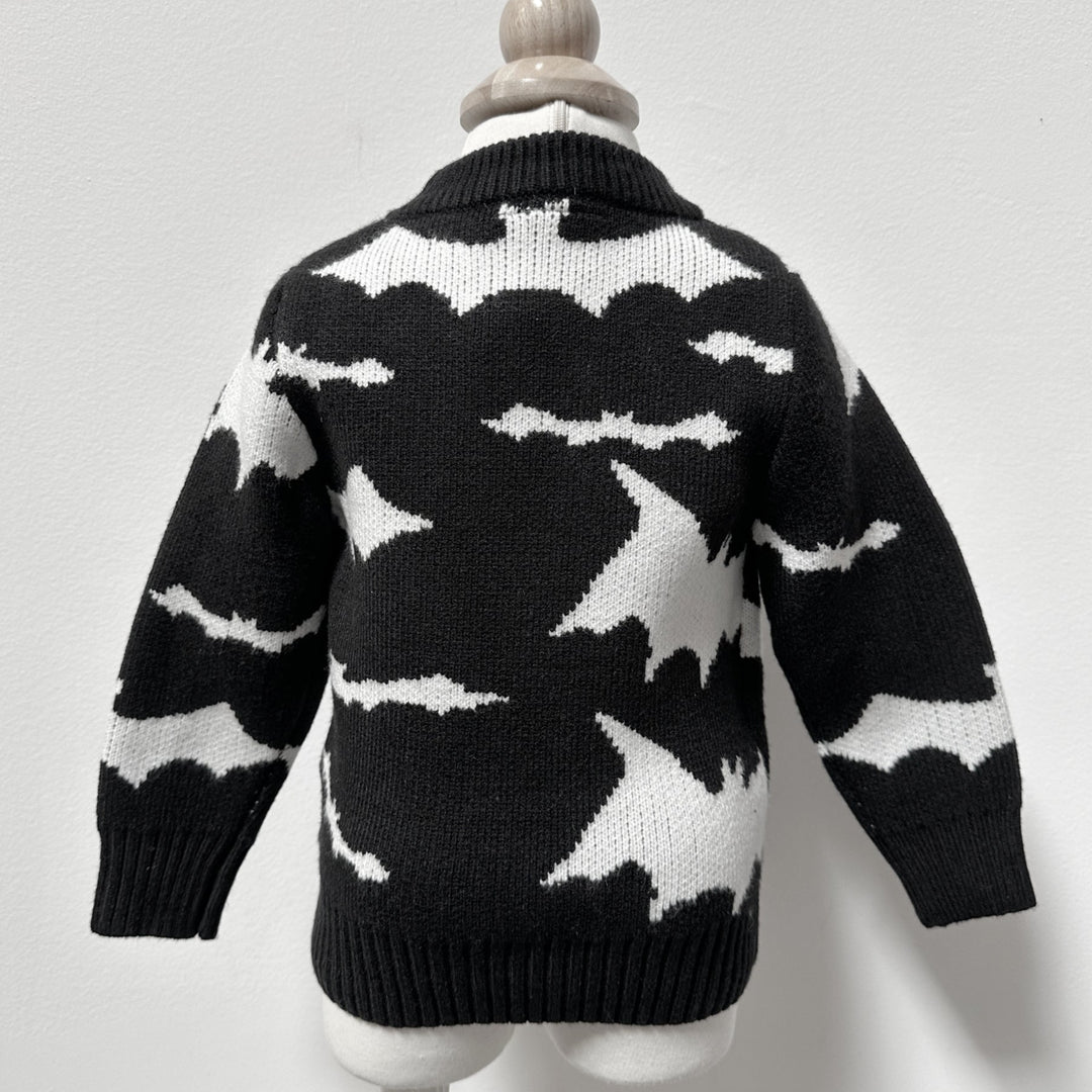 Black & White Bat Sweater - The Pagan Grimoire