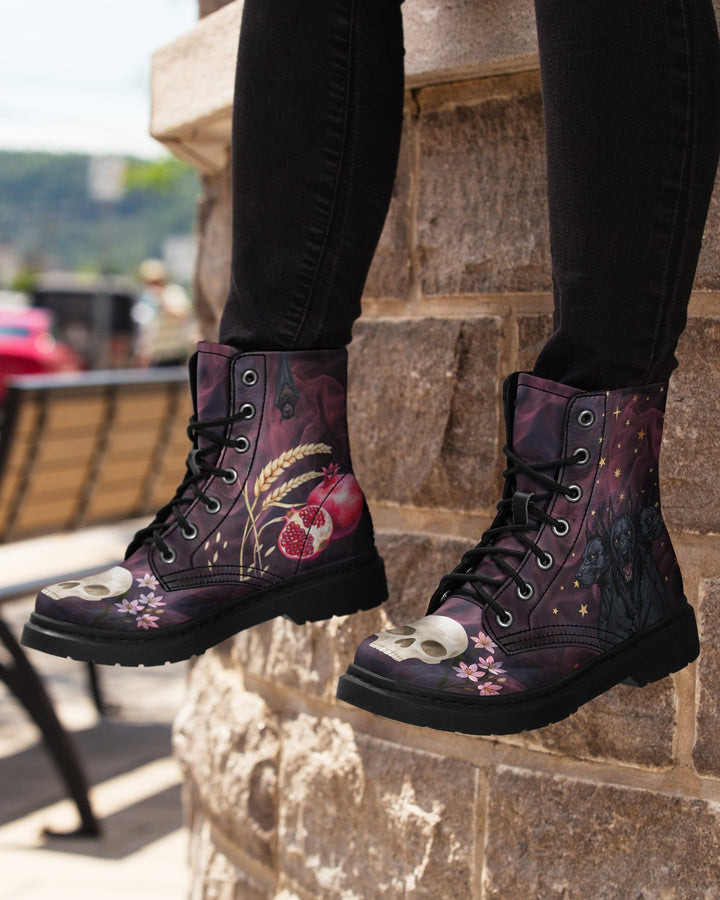 Persephone Combat Boots - The Pagan Grimoire