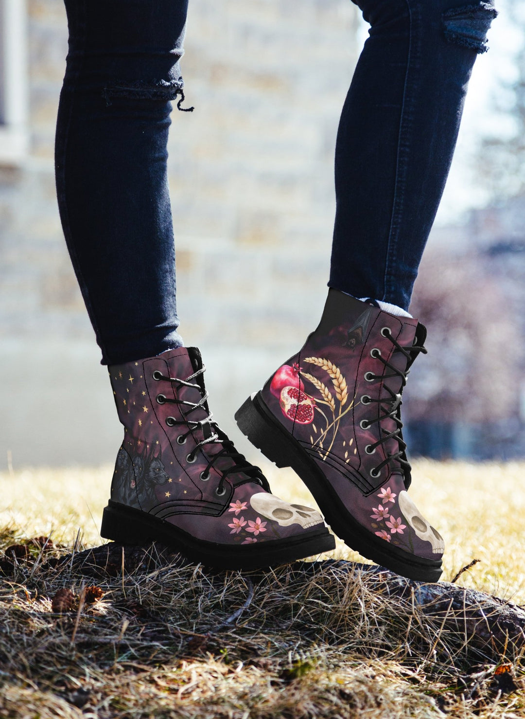Persephone Combat Boots - The Pagan Grimoire