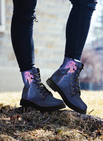 Wiccan Gothic Witch Pagan Pattern Print Men Women Leather Boots main image 1