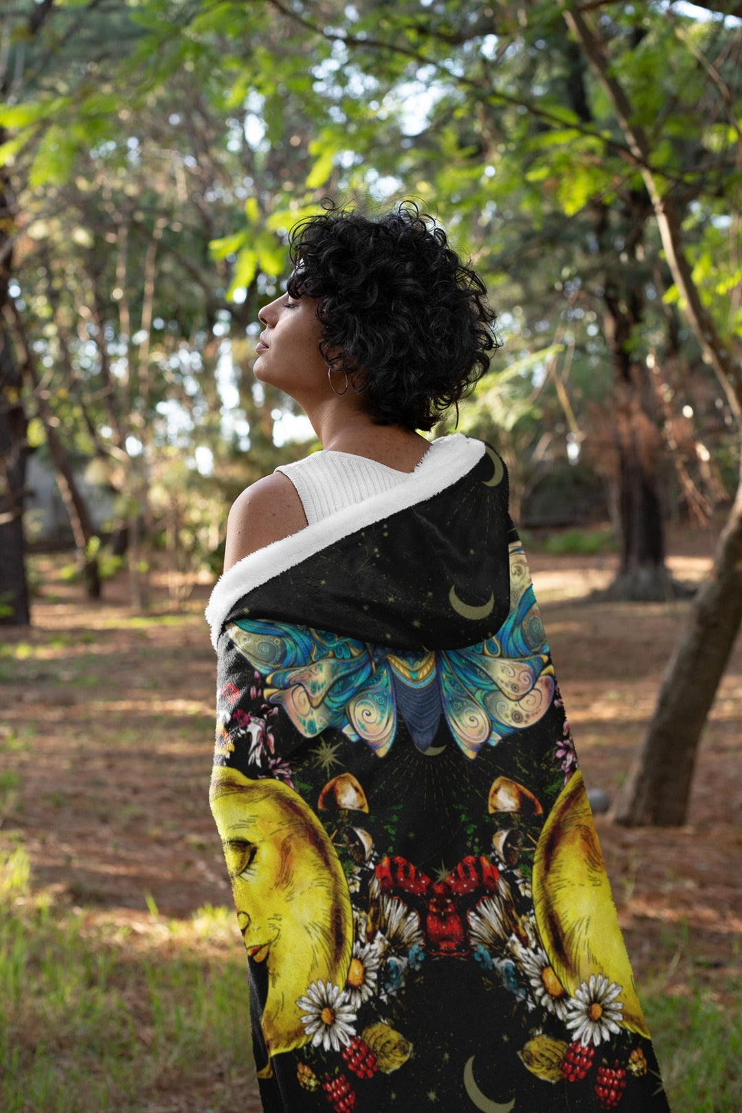 Celestial Moth Hooded Blanket - The Pagan Grimoire