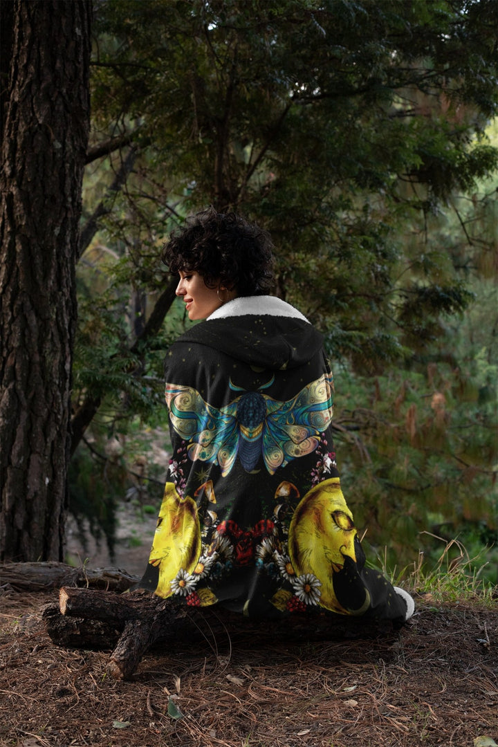 Celestial Moth Hooded Blanket - The Pagan Grimoire