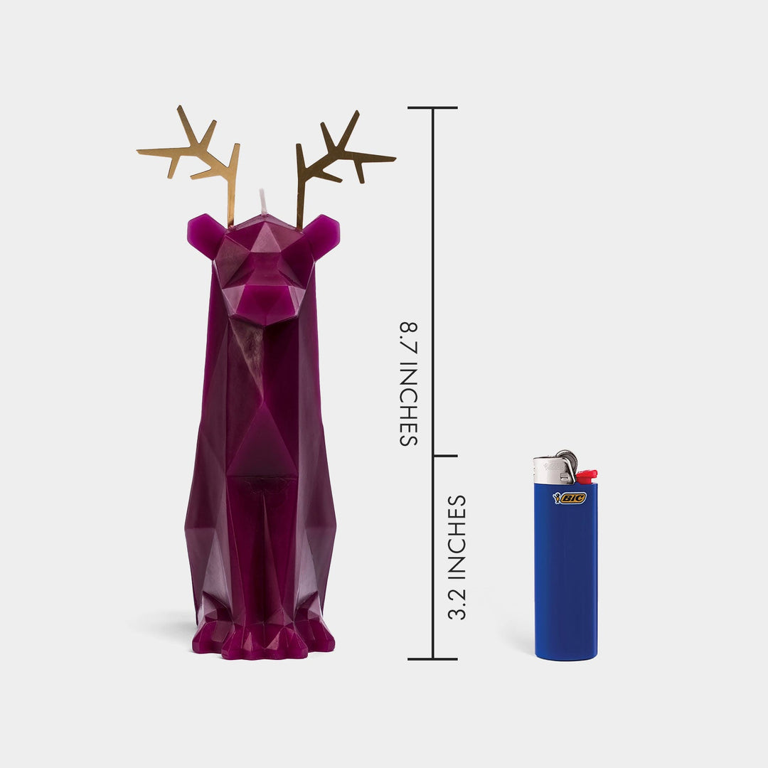 PyroPet Dyri Reindeer Candle - Burgundy - The Pagan Grimoire