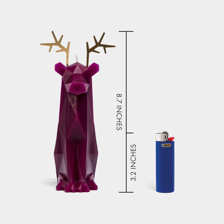 PyroPet Dyri Reindeer Candle - Burgundy - The Pagan Grimoire