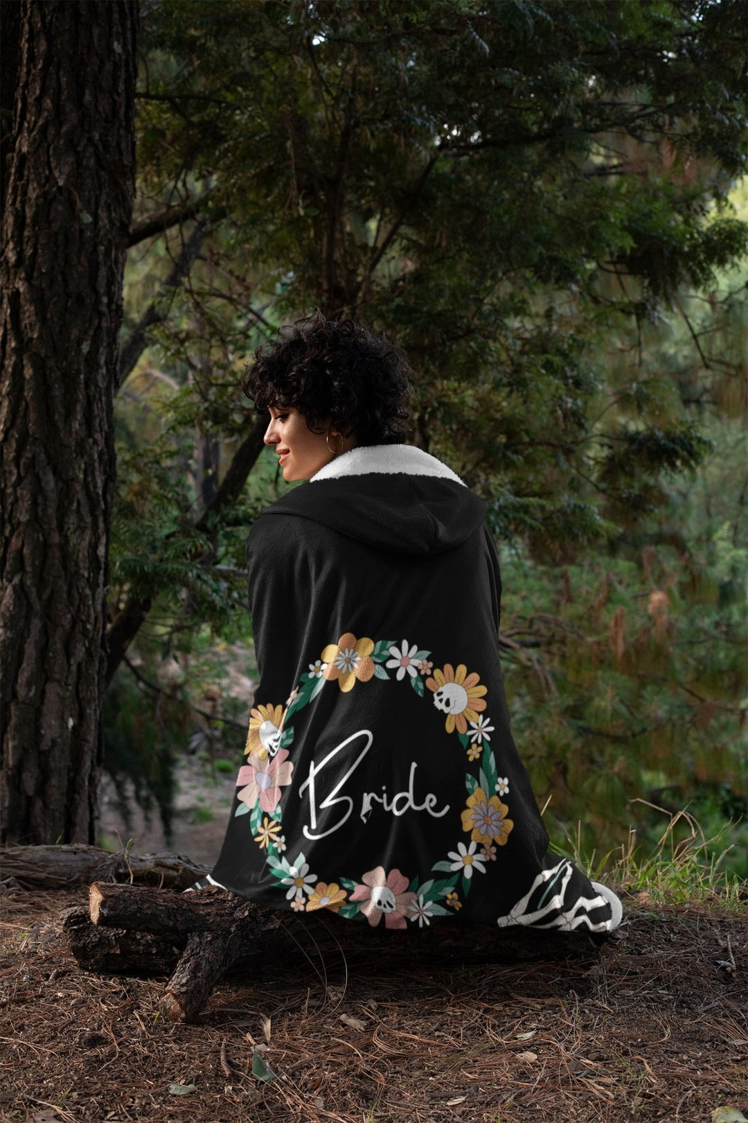 Goth Boho Bride Hooded Blanket - The Pagan Grimoire
