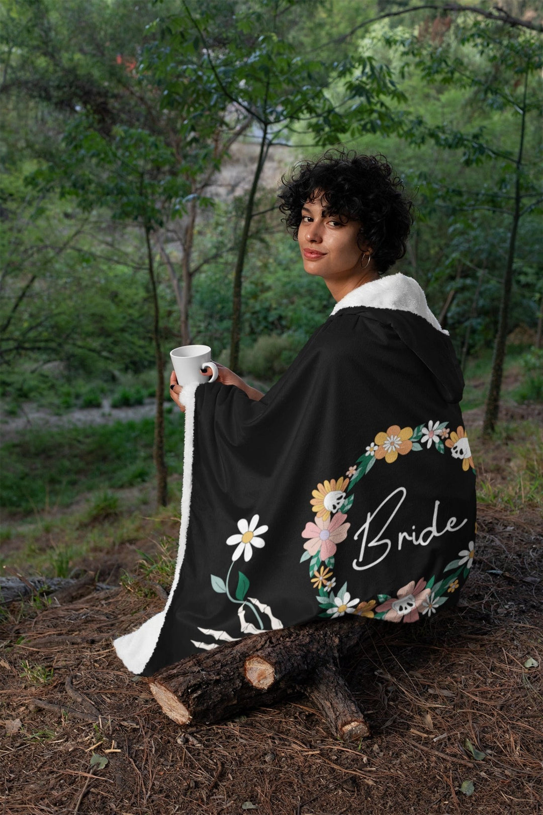 Goth Boho Bride Hooded Blanket - The Pagan Grimoire