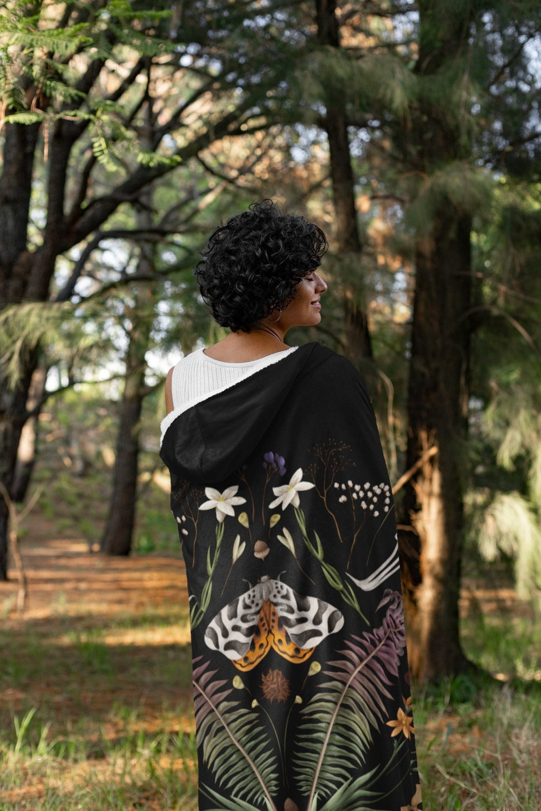 Magical Forest Moth Hooded Blanket - The Pagan Grimoire