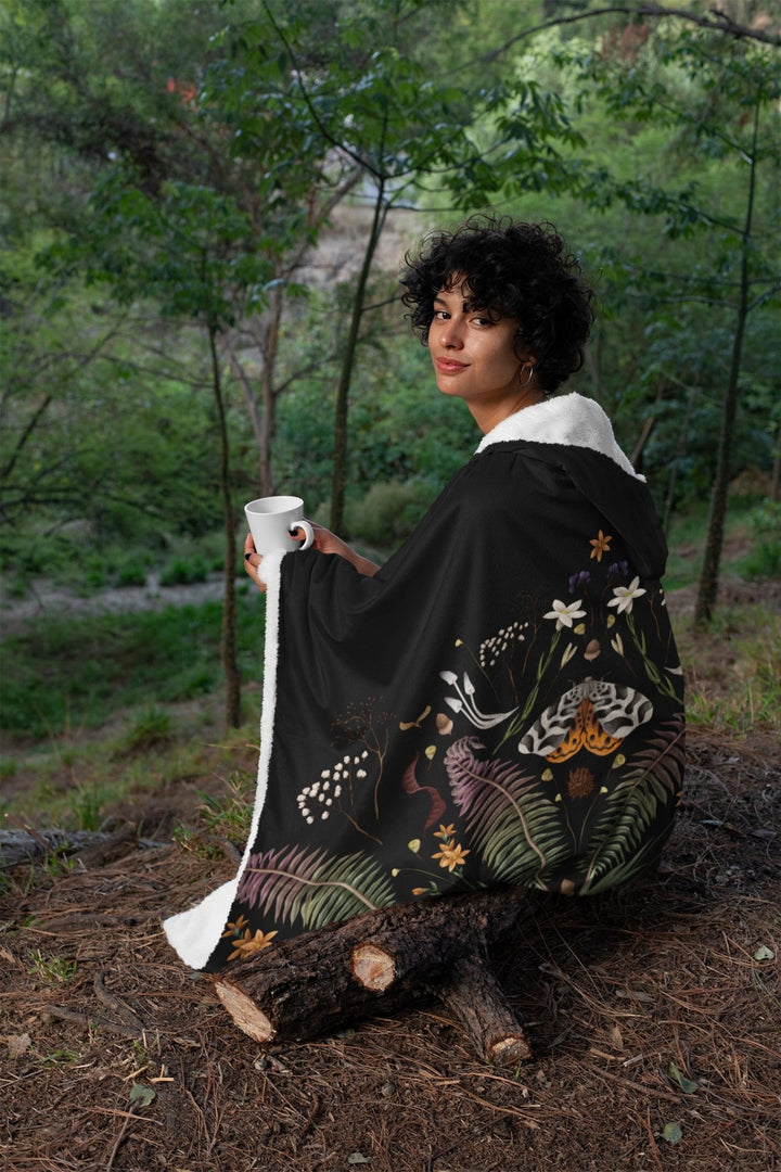 Magical Forest Moth Hooded Blanket - The Pagan Grimoire
