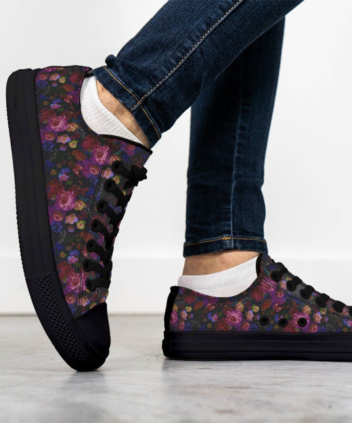 Midnight Bloom Gothic Low Tops - The Pagan Grimoire