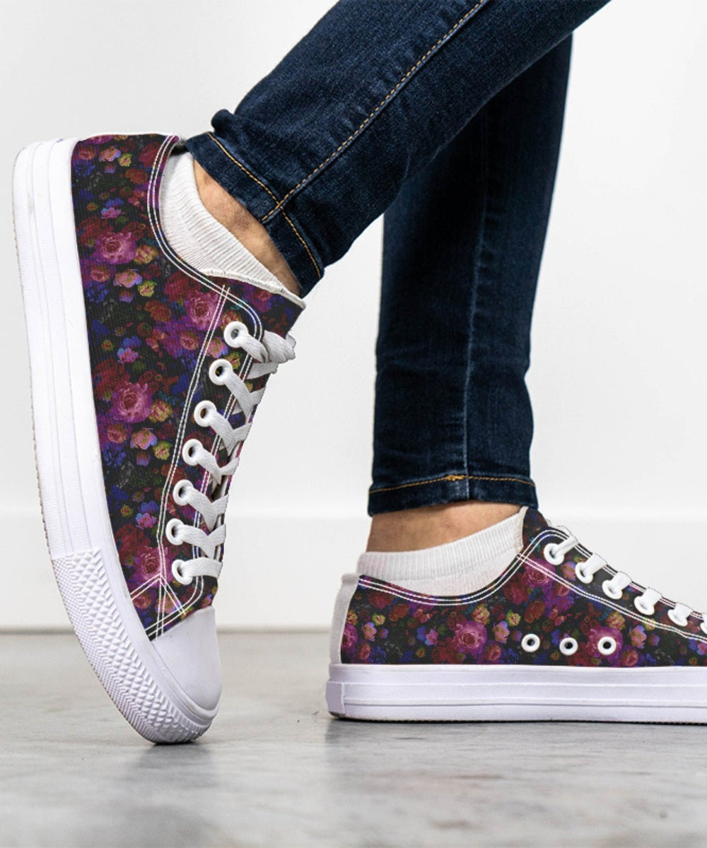 Midnight Bloom Gothic Low Tops - The Pagan Grimoire
