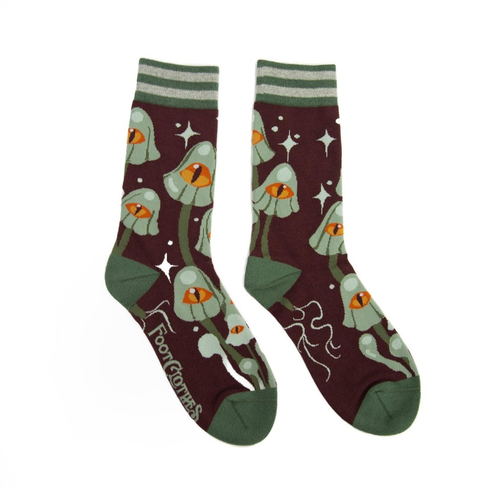 Mystic Mushrooms Crew Socks - The Pagan Grimoire