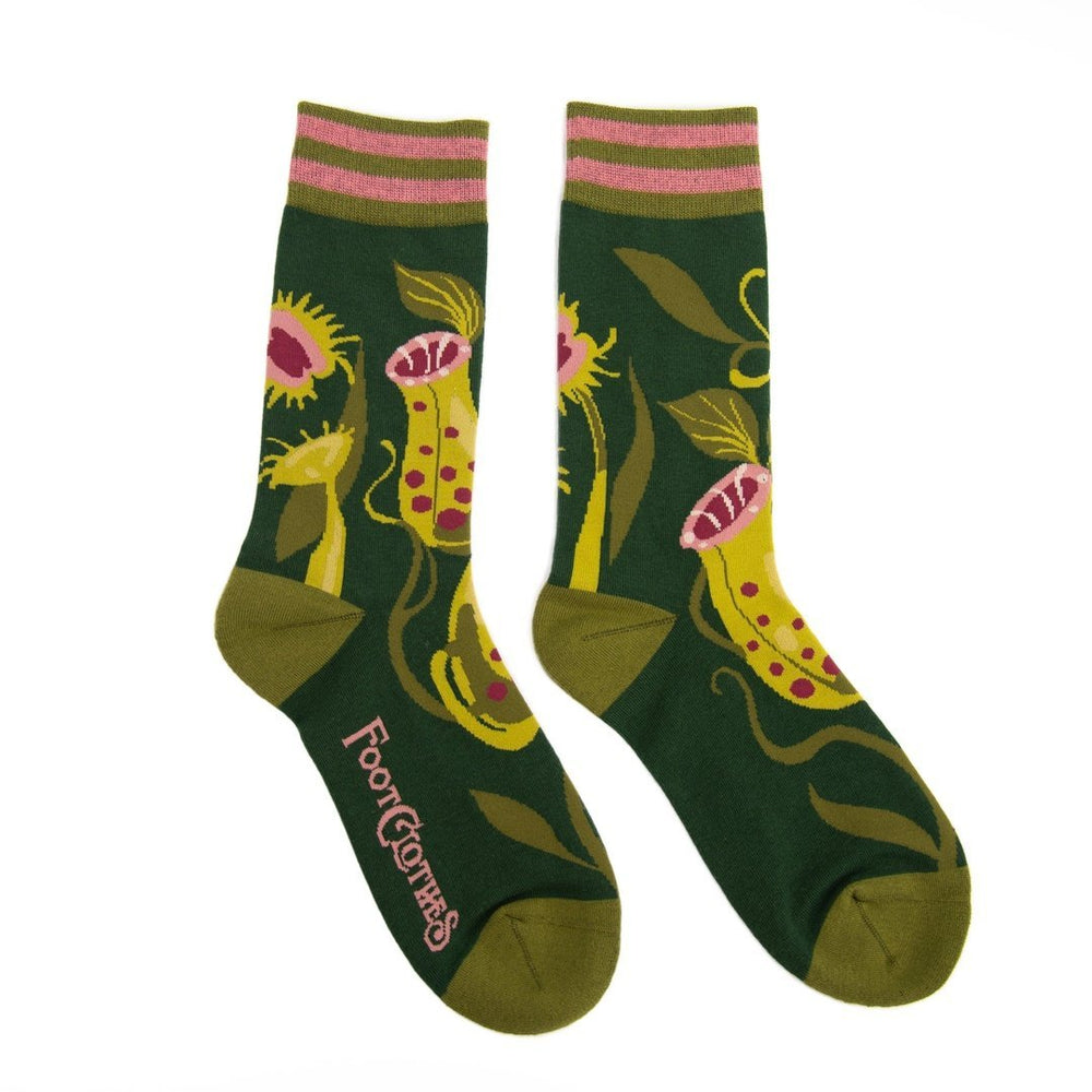 Pitcher Plant Crew Socks - The Pagan Grimoire