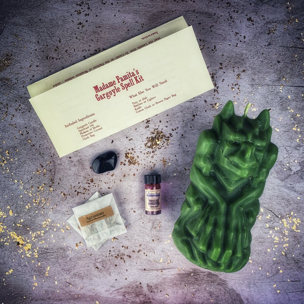 Gargoyle Protection Candle Spell Kit - The Pagan Grimoire