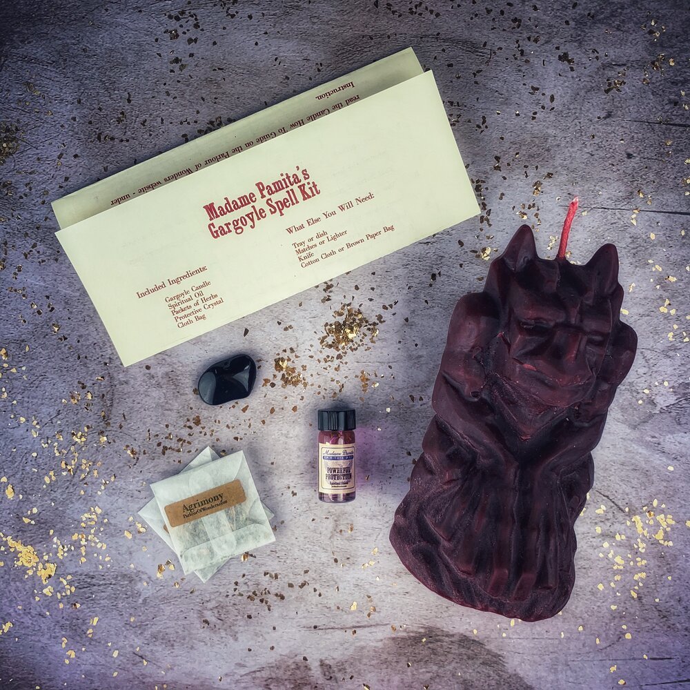 Gargoyle Protection Candle Spell Kit - The Pagan Grimoire