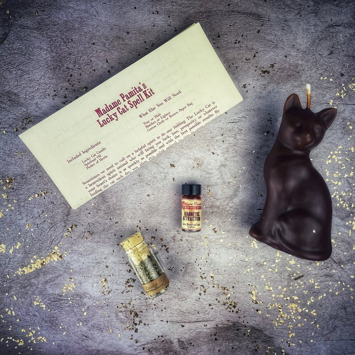 Lucky Cat Candle Spell Kit - The Pagan Grimoire