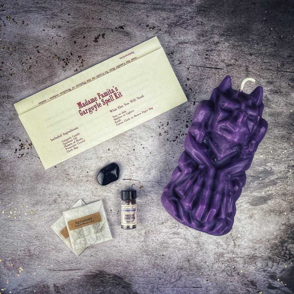 Gargoyle Protection Candle Spell Kit - The Pagan Grimoire
