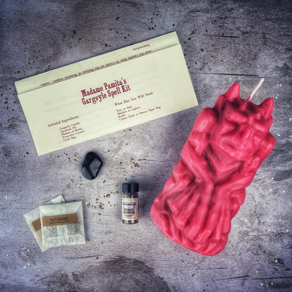 Gargoyle Protection Candle Spell Kit - The Pagan Grimoire