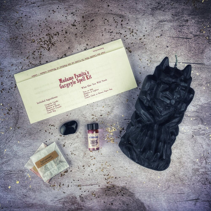 Gargoyle Protection Candle Spell Kit - The Pagan Grimoire