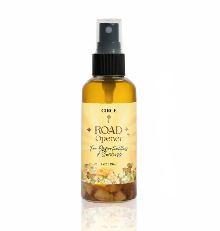 Bottle of Circe Road Opener spray on a white background