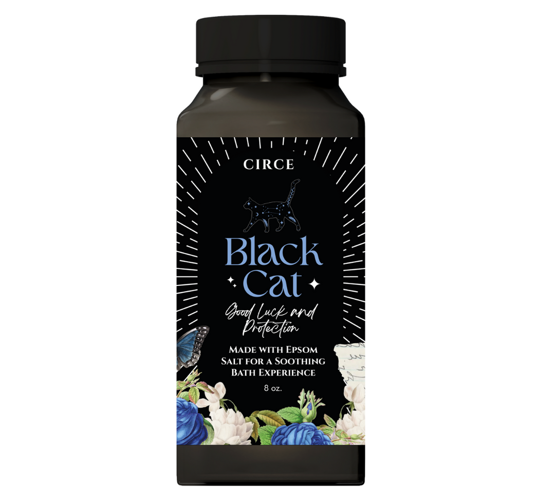Circe Black Cat bath salt packaging on a white background