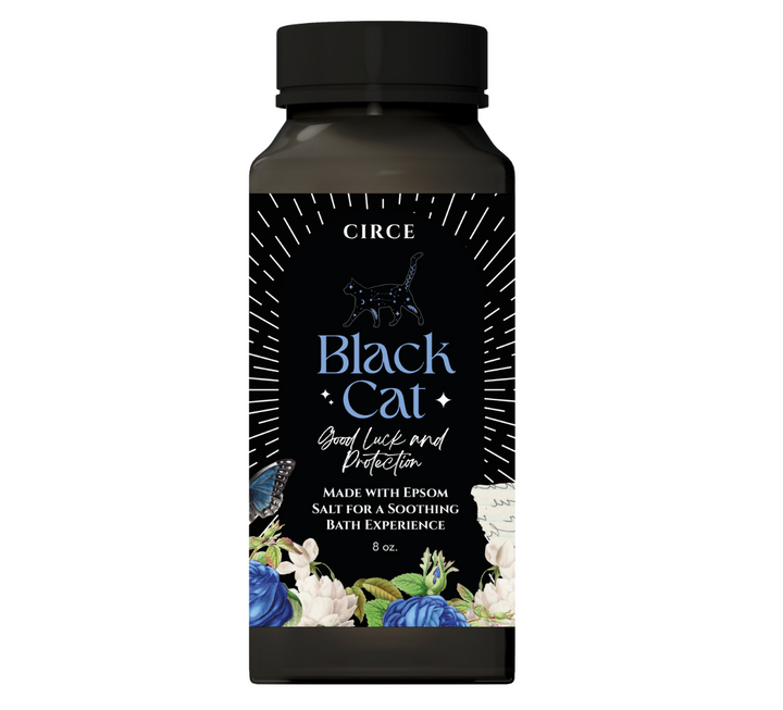 Circe Black Cat bath salt packaging on a white background