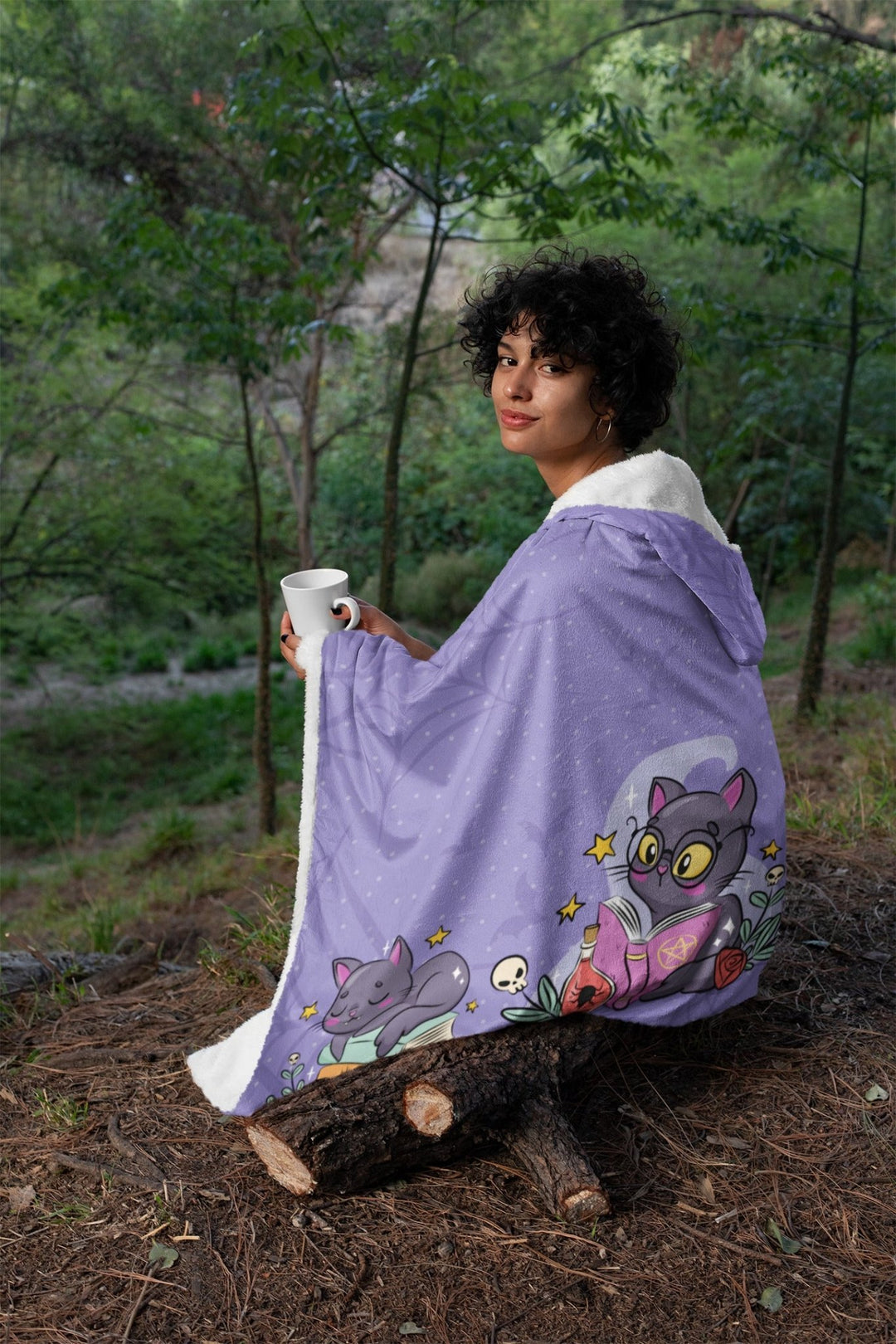 Spellbound Cat Hooded Blanket - The Pagan Grimoire