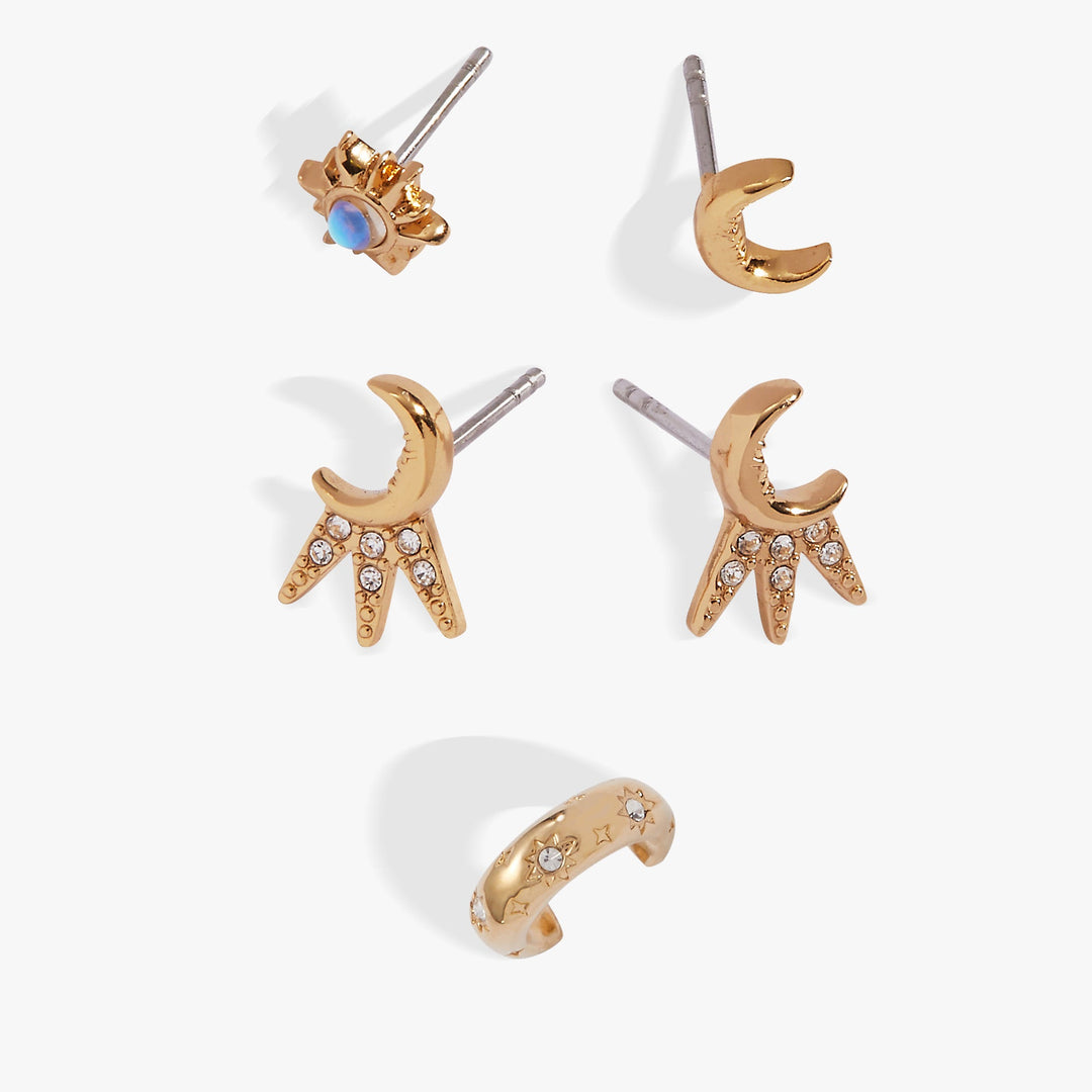 Sun & Moon: Studs & Earring Cuff Set